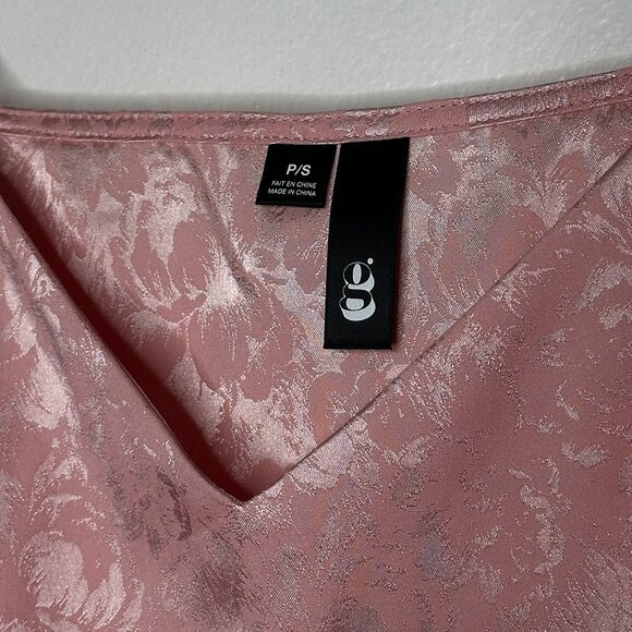 G‎ Edition Jacquard Satin Slip Dress Pink Peachskin Floral Rose NWT - Picture 6 of 9